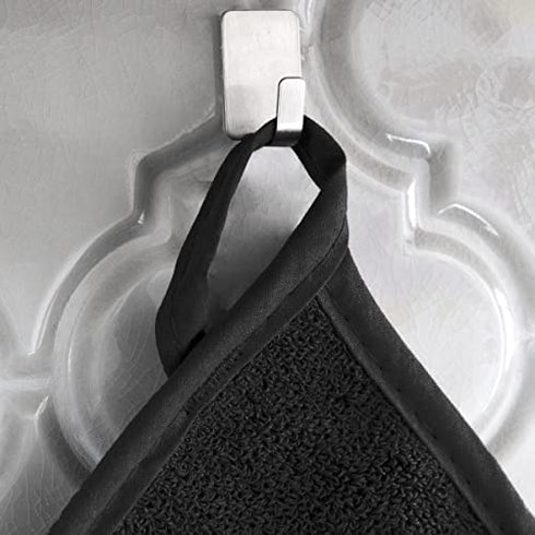 Ritz Premium Terry Pot Holders & Hot Pads (2-Pack), 8.5"x8.25", High Heat Resistance, 100% Cotton, Black