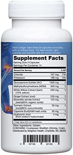 Instaflex Joint Support - Clinically Studied Joint Relief Blend of Glucosamine, MSM, White Willow, Turmeric, Ginger, Cayenne, Hyaluronic Acid - 42 Capsules