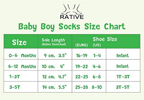 RATIVE RB-71112 Non Skid Anti Slip Crew Socks With Grips For Baby Toddlers Boys