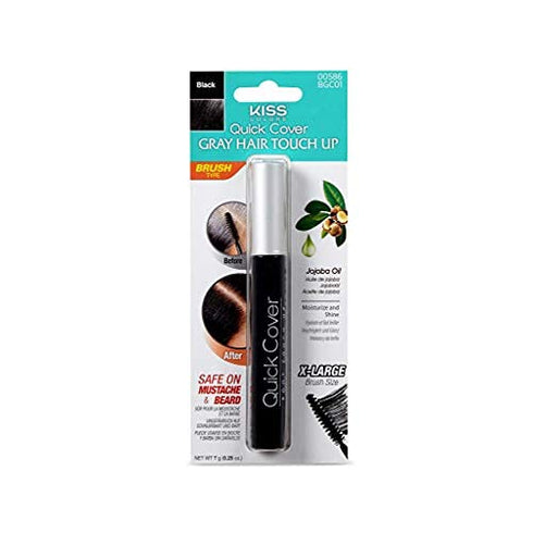 KISS Quick Cover Natural Herbal Color Change Shampoo 3 Pouches (2 PACK, #Shampoo&Mascara (Natural Black))