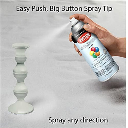 Krylon K05515007 COLORmaxx Acrylic Clear Finish for Indoor/Outdoor Use, Gloss Crystal Clear