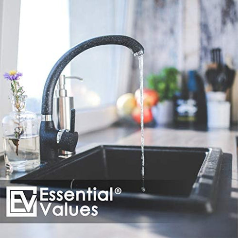 Essential Values Kitchen Sink Stopper (#STP-PL) - Black Plastic Sink Plug Drain Stopper - Replacement Garbage Disposal Stopper | Kitchen Sink Drain for Kohler, Insinkerator, & Waste King