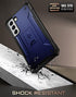 Poetic Revolution Case for Samsung Galaxy S22 5G 6.1 inch, Built-in Screen Protector Work with Fingerprint ID, Full Body Rugged Shockproof Protective Cover Case with Kickstand, Navy Blue