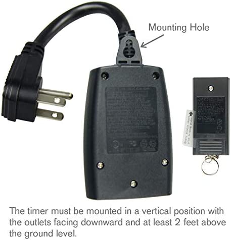 HomeHopes Outdoor Light Timer Remote Control, Christmas Light Timer Switch Outlet, Automatic Light Switch Timer Outlet