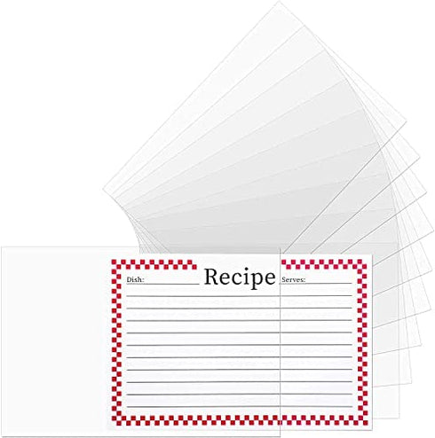 Vovoo 4x6 Recipe Cards Protectors,Recipe Card Sleeves,100 Count,Recipe Cards Covers