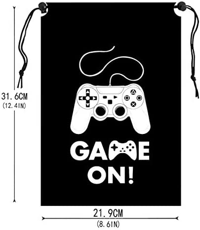 AhlsenL 24 Pack Video Game Party Supplies Gaming Party Bags Drawstring Bags Gaming Party Decorations for Kids Video Game Themed Birthday Party (Game ON!)