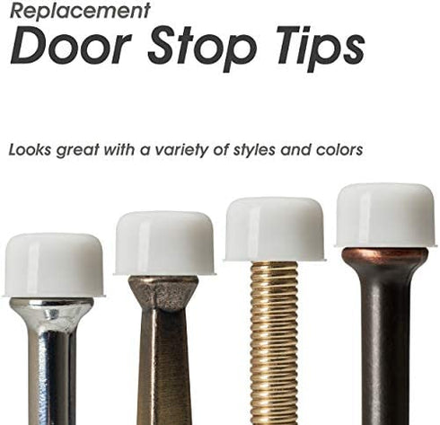 Premium Rubber Door Stop Stud Replacement Tips – Doorstopper Bumpers, Springe Hinge End Caps for Wall & Floor Protection – Universal Size (White)