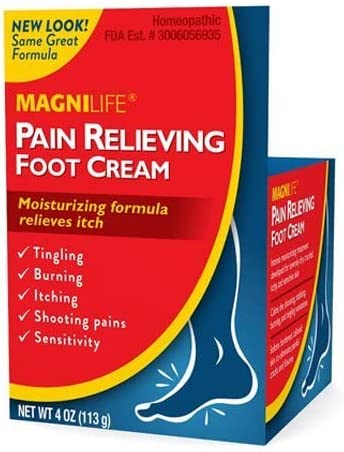 MagniLife Pain Relieving Foot Cream, All-Natural Moisturizing Foot Pain Relief with Beeswax and Eucalyptus to Soothe Soreness, Burning, Tingling, and Sensitivity - 4oz