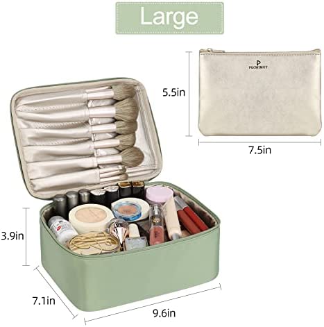 Pocmimut Makeup Bag Cosmetic Bag for Women Cosmetic Travel Makeup Bag Large Travel Toiletry Bag for Girls Make Up Bag Brush Bags Reusable Toiletry Bag(Green)