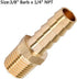 QLOUNI 12Pcs Brass Pipe Fitting, 3/8" Barb x 1/4" NPT Male Pipe, Hose Barb Adapter, Brass Pipe Fittings Male Threaded End