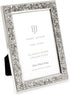 Isaac Jacobs 4x6 Silver Metal Glitter (Vertical & Horizontal) Picture Frame, with Black Fabric Easel, Wall-Mountable, Made for Tabletop, Counterspace, Shelf and Desk (4x6, Silver Glitter)
