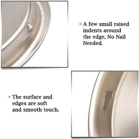 Enconker 6 Pack Closet Door Finger Pull 2-1/8”, Sliding Door Hardware Satin Nickel, Round Insert Bypass Closet Door Handle, Easy Snap-in Installation for 5/16”Depth x 2-1/8" Diameter Opening Hole