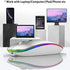 TENMOS Wireless Bluetooth Mouse, LED Slim Dual Mode (Bluetooth 5.1 + USB) 2.4GHz Rechargeable Silent Bluetooth Wireless Mouse with Type C Adapter for Laptop/MacBook/iPad OS 13 and Above (Silver)