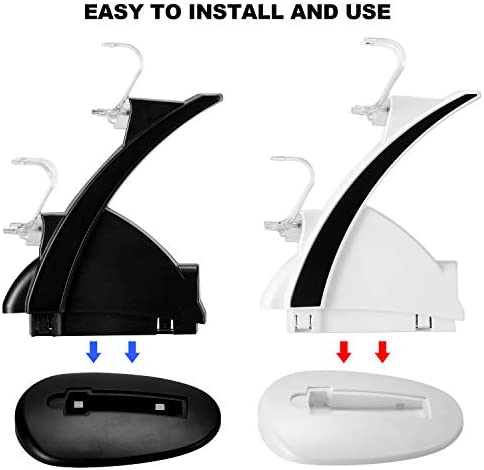 2 Pack PS4 Controller Charger, Playstation 4 / PS4 / PS4 Pro / PS4 Slim Controller Charging Dock Stand Stations with Dual Micro USB Fast Charging & LED Indicator (Black & White)
