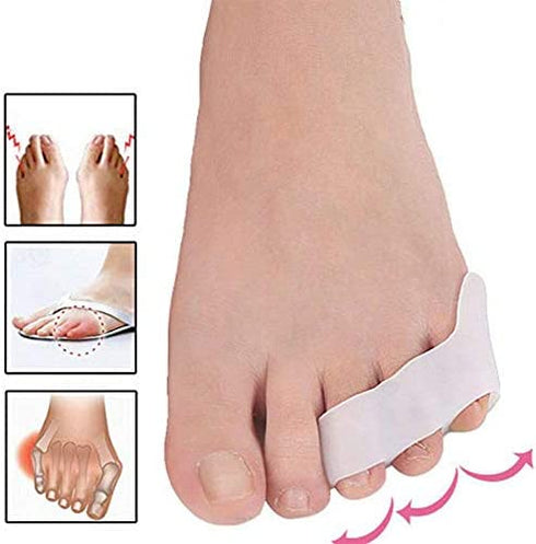 Dr.Pedi 20 Pcs Pinky Toe Straightener with 3 Loops for Overlapping Toes Triple Gel Toe Separators Curled Pinkie Toe Bunion Shield per Pack