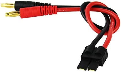 FLY RC 2pcs RC Lipo Battery Charge Cable with 4.0mm Gold Plated Banana Plug 14AWG Silicone Wire for Traxxas Charger Lead Lipo Battery