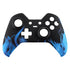 eXtremeRate Blue Flame Fire Faceplate Cover, Soft Touch Front Housing Shell Case for Xbox One Elite Controller Model 1698 with Thumbstick Accent Rings - Controller NOT Included