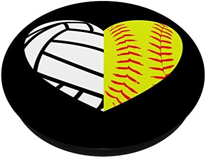 Volleyball Softball Heart PopSockets Swappable PopGrip