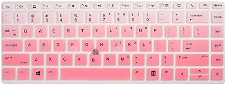 2 Pack Keyboard Cover for HP EliteBook 14 840 G5/ G6, HP EliteBook 745 G5 G6 14 Inch, HP ZBook 14u G5 G6, HP EliteBook 840 Keyboard Skin Protector (Ombre Pink+Clear)