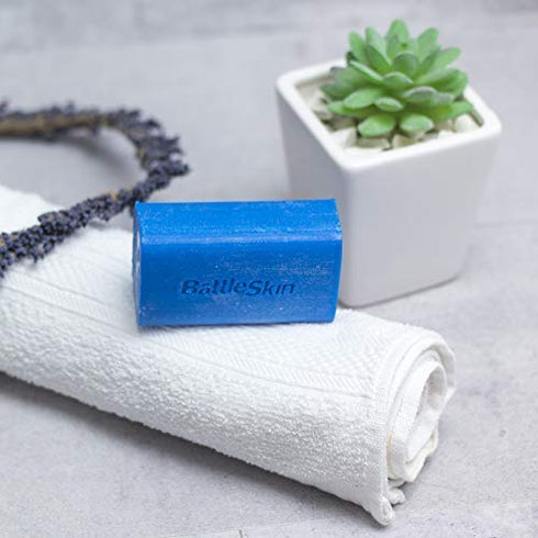 Battleskin Bar Soap Tea Tree Soap, Antifungal Soap for Women/Men Help Yeast Infections, Jock Itch, Athlete's Foot, Body Odor, Ringworm, Skin Irritations with Natural Tea Oil, Lavender Oil, 6 Ounce