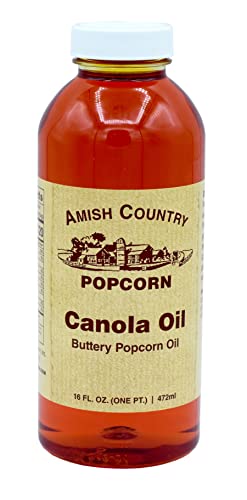 Amish Country Popcorn | Oil and Seasoning Variety Pack | Canola Oil - 16 oz and Ballpark ButterSalt Popcorn Salt - 6 oz
