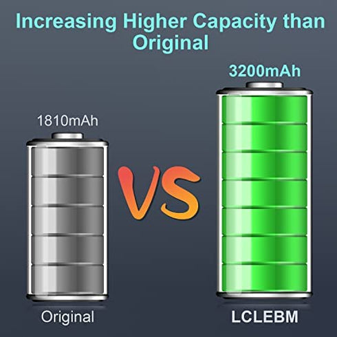 LCLEBM Battery for iPhone 6, 3200mAh Higher Capacity New 0 Cycle Li-ion Polymer Battery Replacement for iPhone 6 Model A1586,A1589,A1549 with Repair Tool Kit