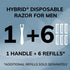 BIC Flex 5 Hybrid Disposable Razors for Men, 1 Handle and 6 Cartridges With 5 Blades, 7 Piece Razor Set for Men
