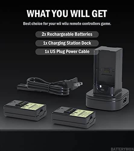 2 Pack Rechargeable Battery with Dual Charging Station Dock for Xbox 360 Controller
