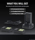2 Pack Rechargeable Battery with Dual Charging Station Dock for Xbox 360 Controller