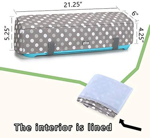Luxja Dust Cover Compatible with Cricut Explore Air and Explore Air 2, Dust Cover with Back Pockets, Gray Dots