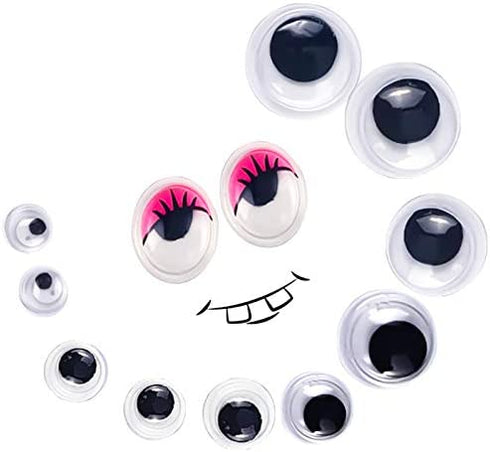 Googly Eyes for Crafts, 700Pcs Googly Eyes Self Adhesive Wide Variety Assorted Size for Crafting Sticky Wiggly Google Eye, Sticker Eyes for DIY Craft Scrapbooking