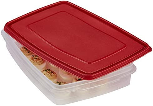 Rubbermaid Specialty Egg Keeper Food Storage Container , Red