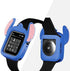 Sufcusny Cute Cartoon Silicone Bumper Case Monster Style Full Body Protective Frame Shockproof Cover Compatible with 44mm Apple Watch SE/Series 6/5/4, Deep Blue