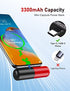 Cute Portable Charger for Android Phone 3300mAh Mini Power Bank USB C Compatible with Samsung Galaxy S22 Z Flip3 S20,S10,S9,S8,Note 20/10/9/8,Moto Z3/2,LG V35/G8/7/5,Nintendo Switch,DJI Pocket 2 etc