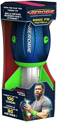 Aerobie Sonic Fin Football, Aerodynamic Russel Wilson Football Toy, Now with Softer Foam & Fins, Outdoor Games for Kids and Adults Aged 8 and Up