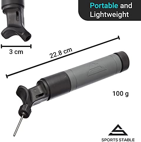 Sports Stable Ball Pump with 5 Needles Push and Pull Inflation Device for Your Basketball, Football, Soccer Ball, Volleyball, and Other Sport Balls