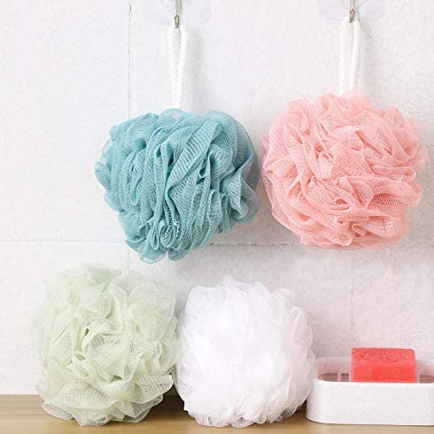 4 Pieces Bath Loofahs Body Puffs for Shower, 60g/pcs Shower Sponges Loofah Sponges Exfoliating