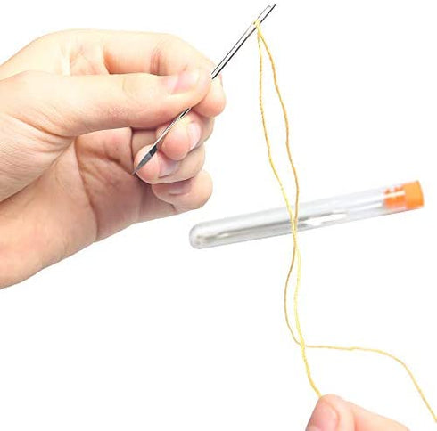 Hekisn Professional Large-Eye Leather Stitching Needle with 3 Different Sizes for Leather Projects with Storage Container (6 Pieces)