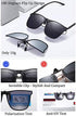 OopsMi Clip On Sunglasses Polarized Unisex Large Lightweight For Prescription Glasses (Black Lens)