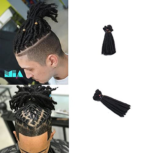 Dsoar 6 inch Handmade Dreadlocks Extensions Men's Dreadlocks Fashion Reggae Hair Hip-Hop Style 20 Strands/Pack Synthetic Dreadlocks Hair For Men