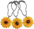 CHICTIE Sunflower Shower Curtain Hooks Rings, Yellow Flowers Decorative Shower Curtain Hooks, 12 Pcs Rustproof Shower Rings for Bathroom Set (Yellow Sunflower)