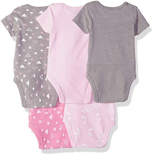 Hanes Baby Bodysuits, Ultimate Baby Flexy Bodysuits, Infant Short Sleeve, 5-Pack