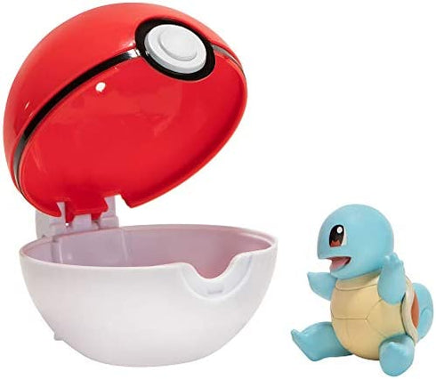 Pokemon Official Squirtle Clip and Go, Comes with Squirtle Action Figure and Poké Ball