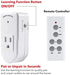 BN-LINK Wireless Remote Control Electrical Outlet Switch for Lights, Fans, Christmas Lights, Small Appliance, Long Range White 10A/1200W, 1 Remote + 1 Outlet
