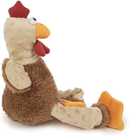 goDog Action Plush Rooster Animated Squeaky Dog Toy, Chew Guard Technology - Brown, One Size