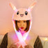 IronBuddy LED Glowing Plush Moving Rabbit Hat Funny Glowing and Ear Moving Bunny Hat Cap for Women Girls, Cosplay Christmas Party Holiday Hat