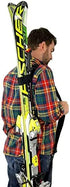StoreYourBoard Set of (1) Ski and Boot Carrier Straps & (1) Ski and Ski Pole Carrier, Adjustable Shoulder Straps, Hands Free Easy Transport, Hook and Loop Wraps