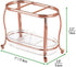 mDesign Decorative Makeup Brush Storage Organizer Tray Stand for Bathroom Vanity Counter Tops, Dressing Tables, Cosmetic Stations - 3 Sections with Removable Bottom Tray - Rose Gold/Clear