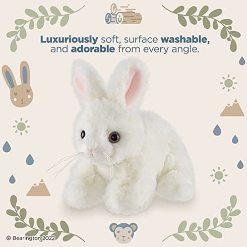 Bearington Lil Jumpy White Plush Bunny Rabbit Stuffed Animal, 7 inches