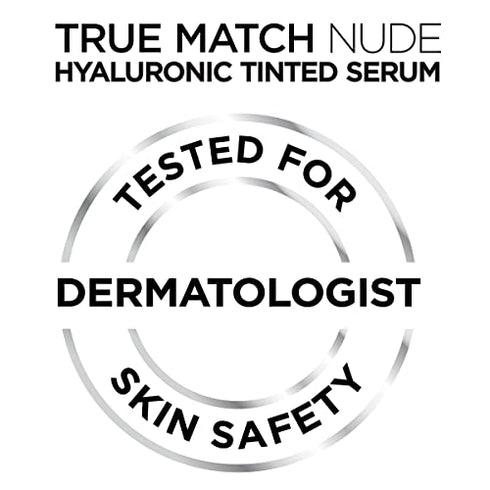 L'Oreal Paris True Match Nude Hyaluronic Tinted Serum Foundation with 1% Hyaluronic acid, Rosy Light 1-2.5, 1 fl. oz.